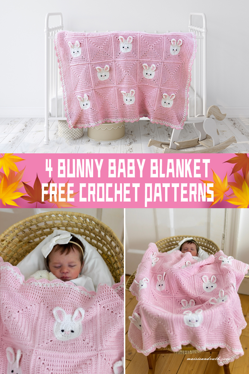 4 Bunny Baby Blanket Crochet Patterns FREE