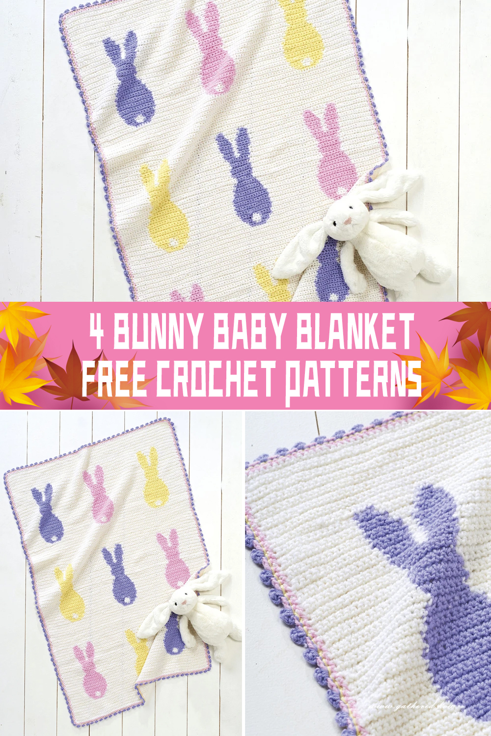 4 Bunny Baby Blanket Crochet Patterns FREE