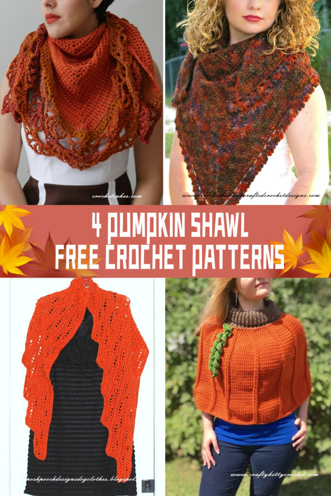 4 FREE Pumpkin Shawl Crochet Patterns