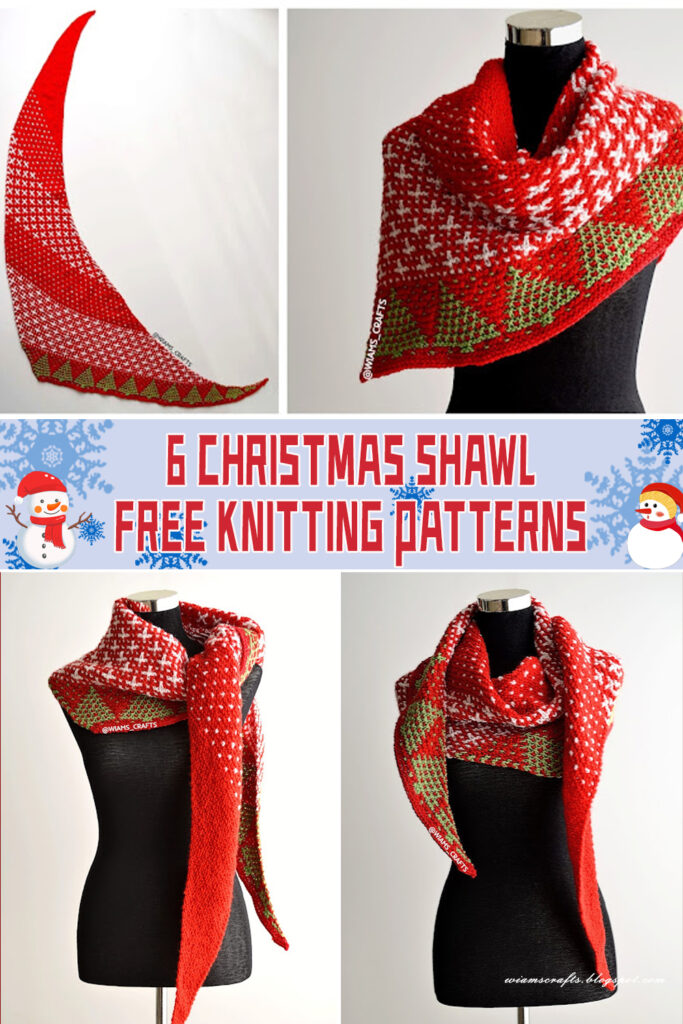 6 Christmas Shawl Knitting Patterns - FREE