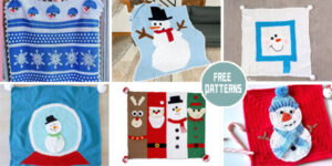 6 Christmas Snowman Blanket Crochet Patterns - FREE