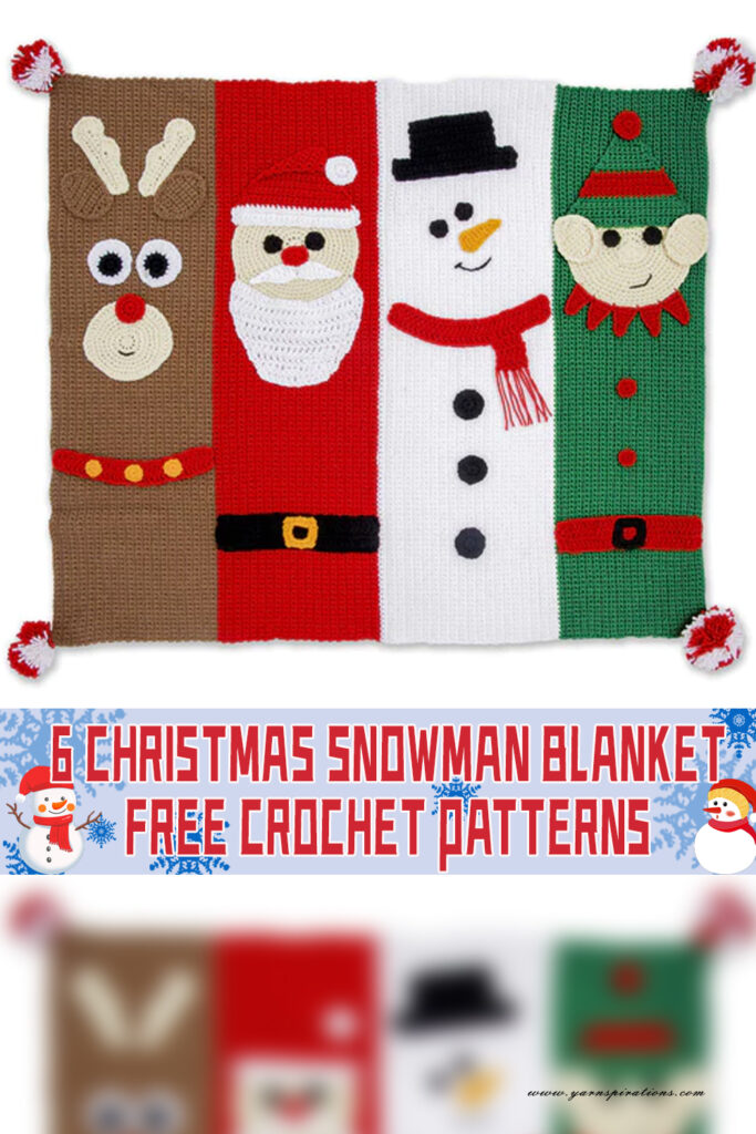 6 Christmas Snowman Blanket Crochet Patterns - FREE