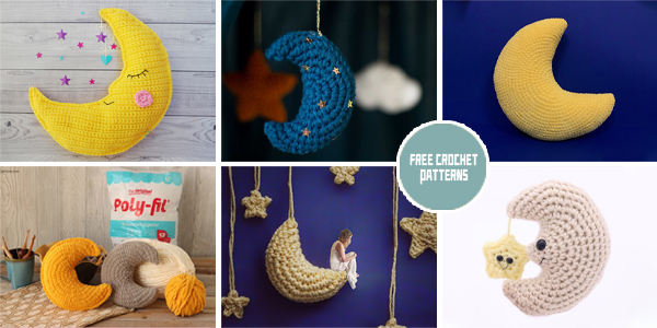 6 Cute Moon FREE Crochet Patterns