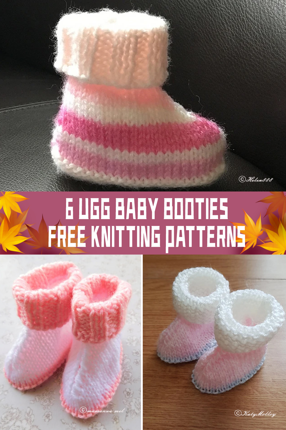 6 FREE UGG Baby Booties Knitting Patterns