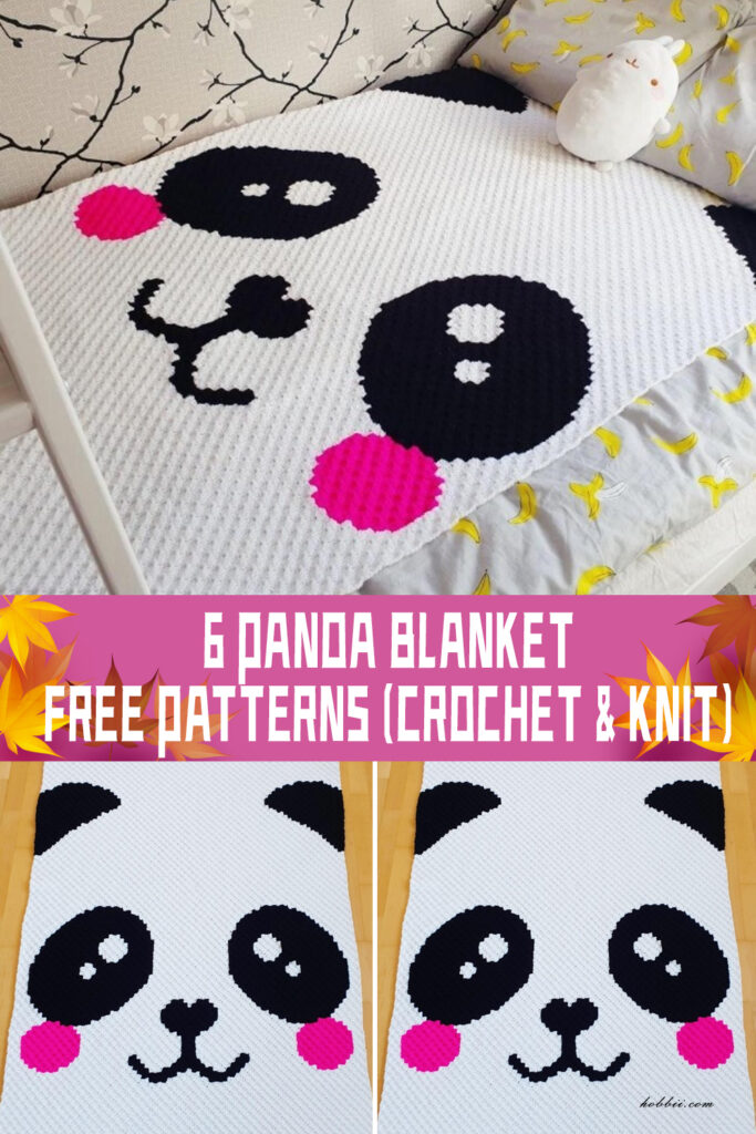 6 knit Panda Blanket FREE Patterns