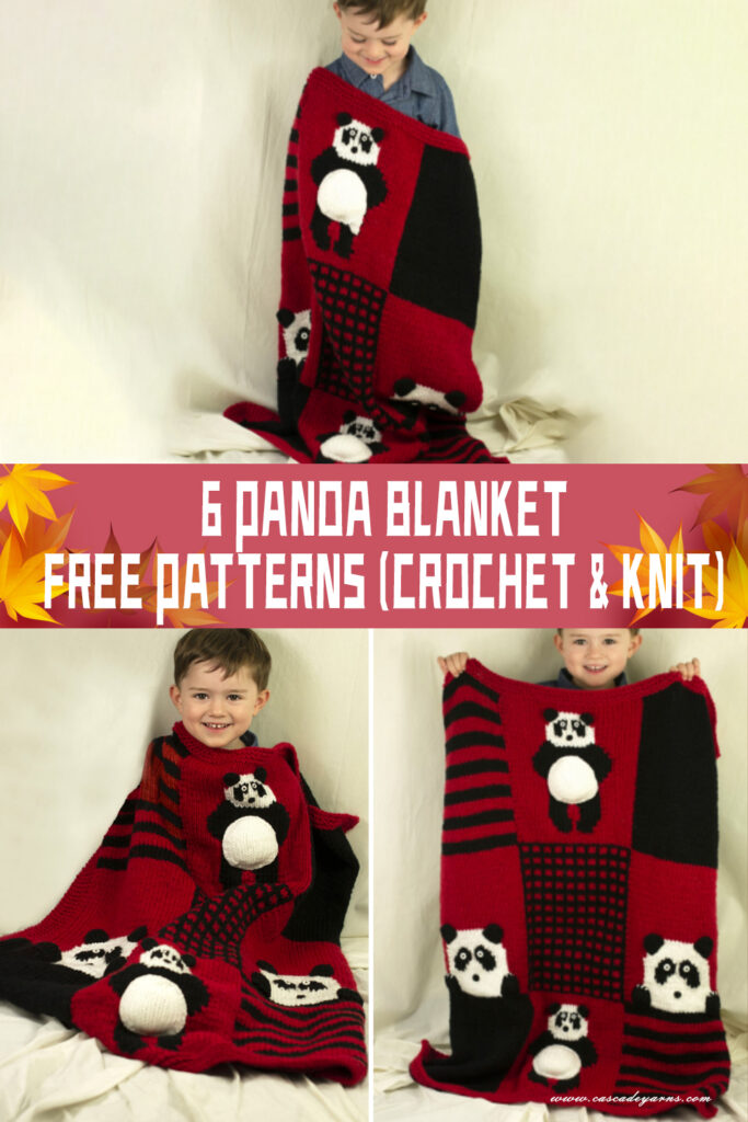 6 Panda Blanket FREE knitting Patterns