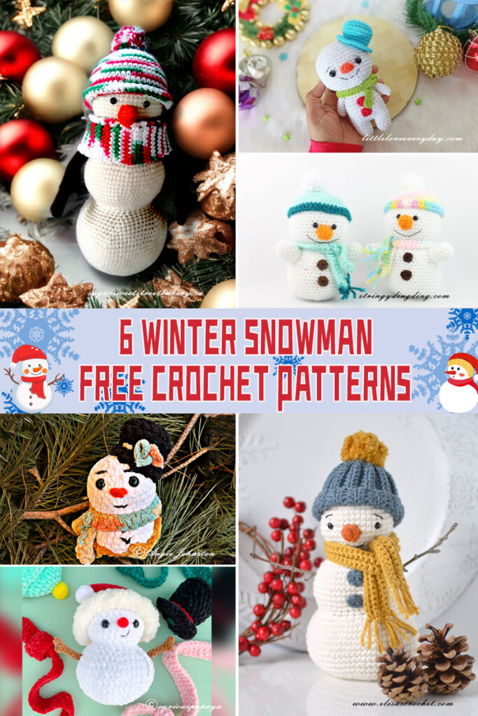 6 Winter Snowman Crochet Patterns - FREE