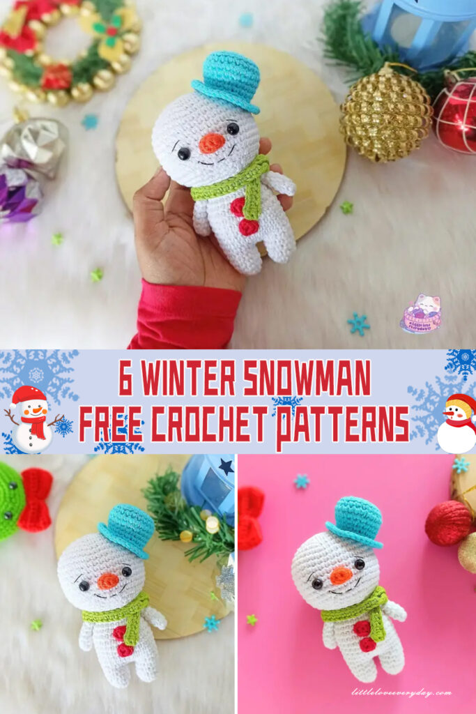 6 Winter Snowman Crochet Patterns - FREE