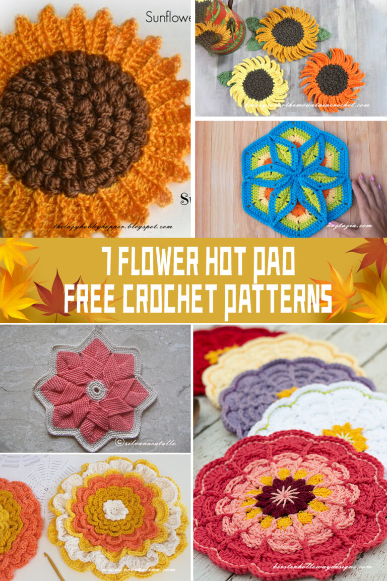 7 Flower Hot Pad Crochet Patterns FREE