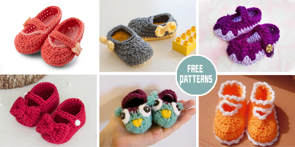 7 Mary Jane Baby Slippers Crochet Patterns - FREE