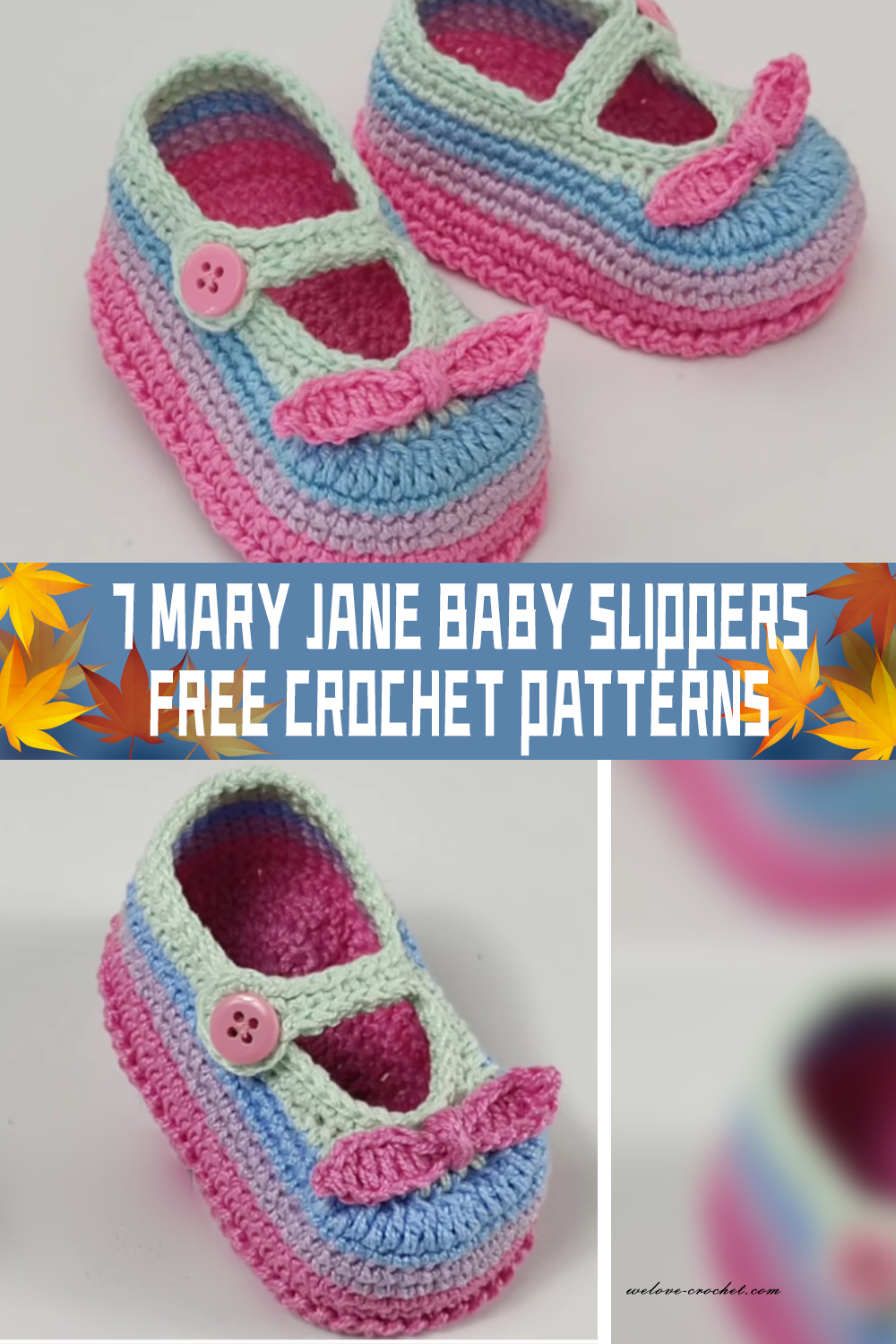 7 Mary Jane Baby Slippers Crochet Patterns FREE