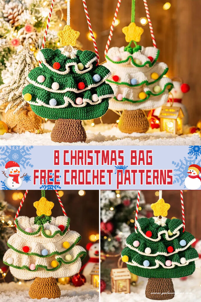 8 Christmas Bag Crochet Patterns - FREE