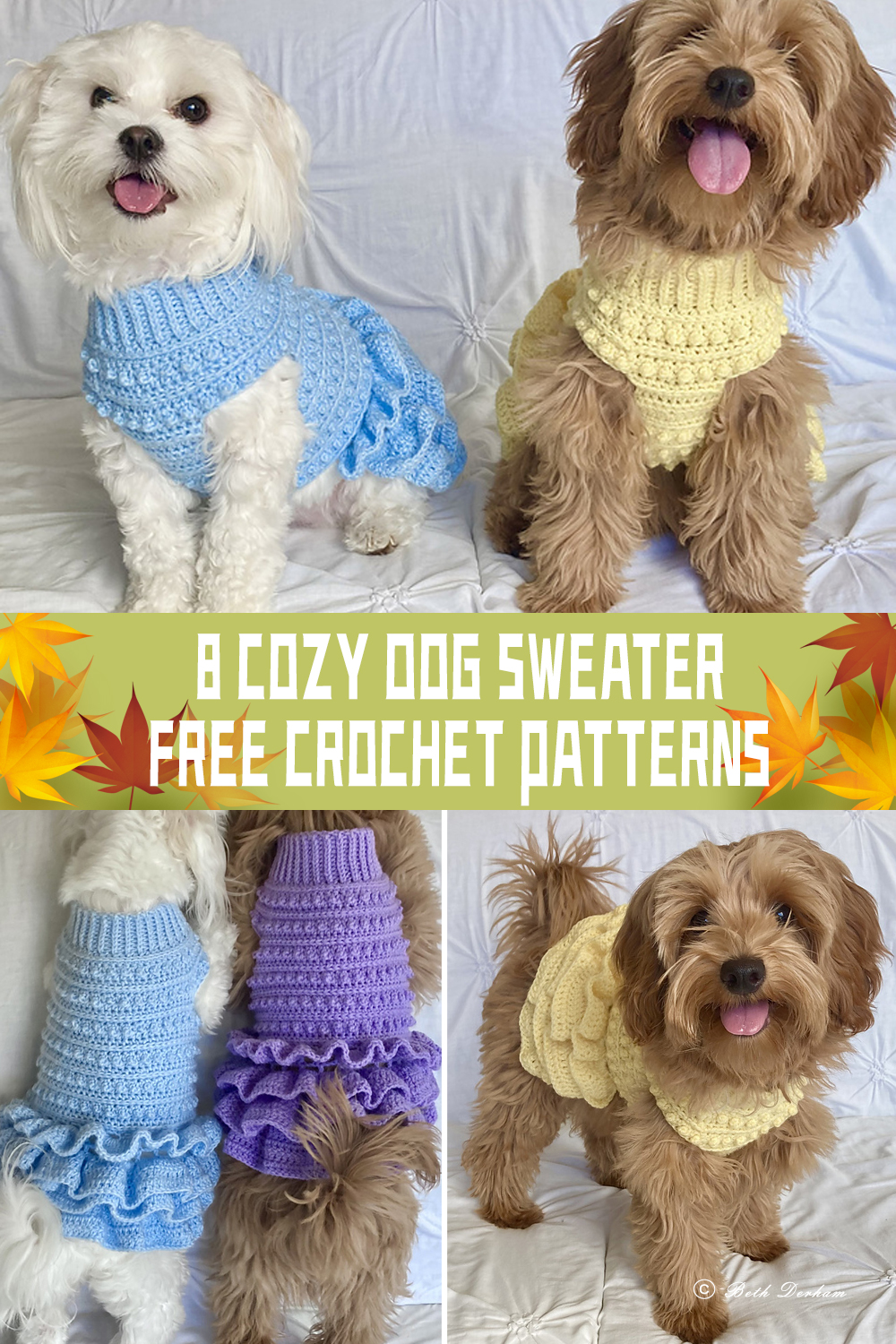 8 Cozy Dog Sweater Crochet Patterns FREE