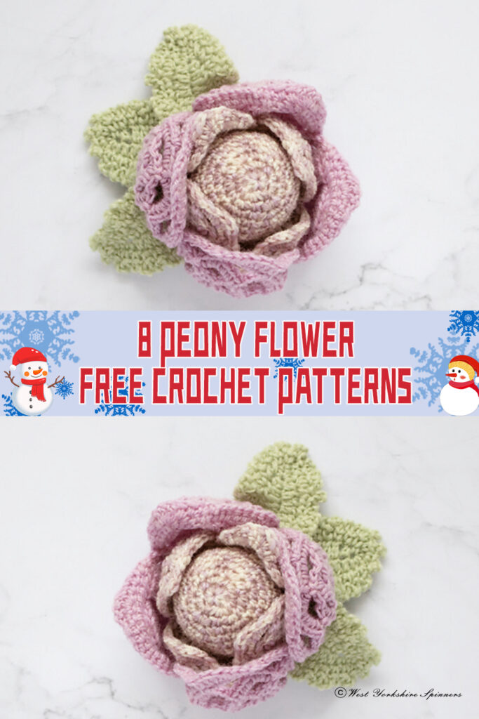 8 Peony Flower Crochet Patterns - FREE