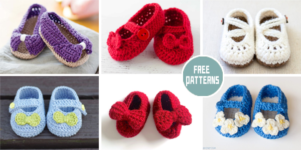 9 Mary Jane Baby Booties Crochet Patterns - FREE
