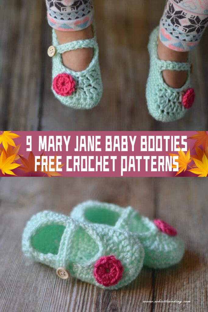 9  Mary Jane Baby Booties Crochet Patterns -  FREE