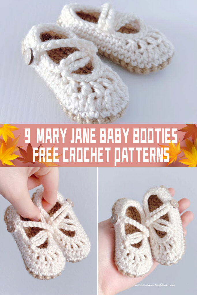 9  Mary Jane Baby Booties Crochet Patterns -  FREE