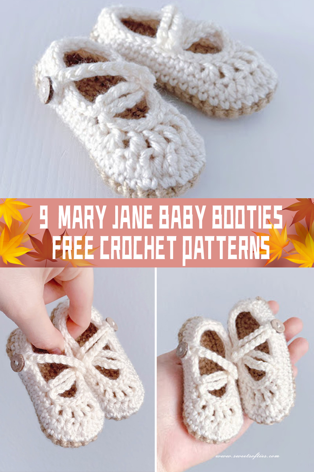 9 Mary Jane Baby Booties Crochet Patterns FREE