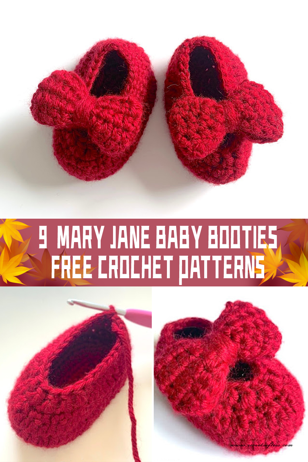 9 Mary Jane Baby Booties Crochet Patterns - FREE - iGOODideas.com