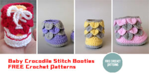 FREE Baby Crocodile Stitch Booties Crochet Patterns