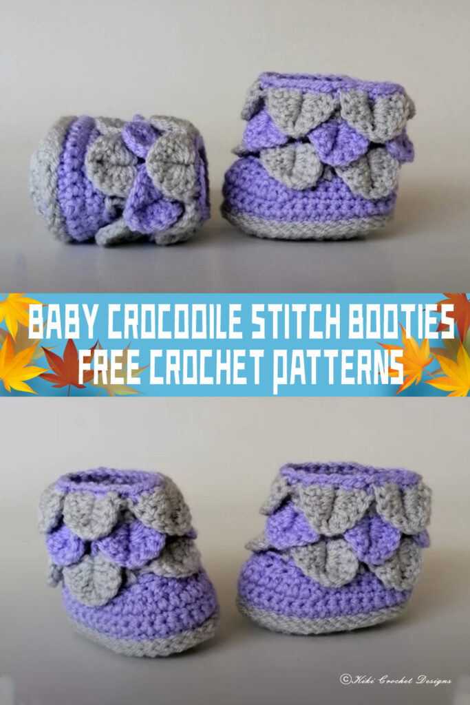 FREE Baby Crocodile Stitch Booties Crochet Patterns