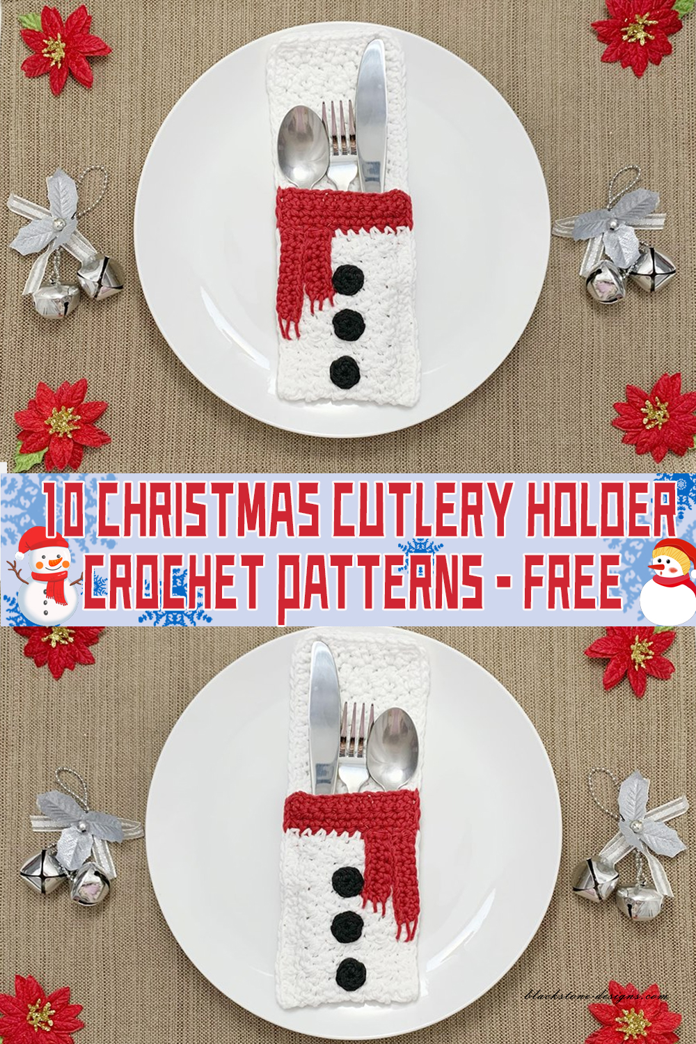 10 Christmas Cutlery Holder Crochet Patterns – FREE - iGOODideas.com