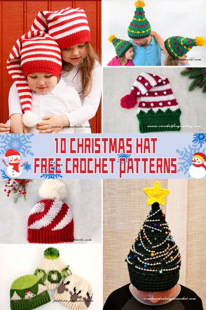 10 Christmas Hat Crochet Patterns – FREE