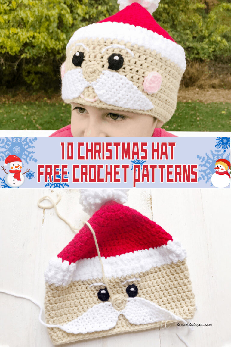 10 Christmas Hat Crochet Patterns FREE
