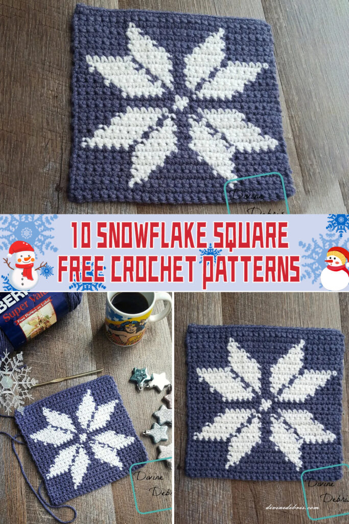 10 Snowflake Square Crochet Patterns -FREE