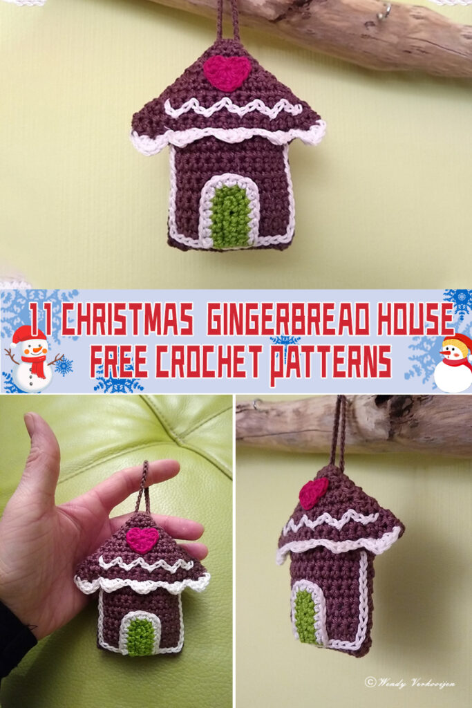 11 Christmas Gingerbread House Crochet Patterns - FREE