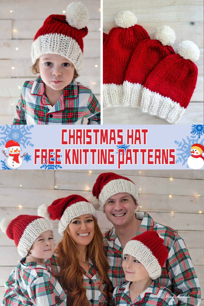 11 Christmas Hat  Knitting Patterns - FREE