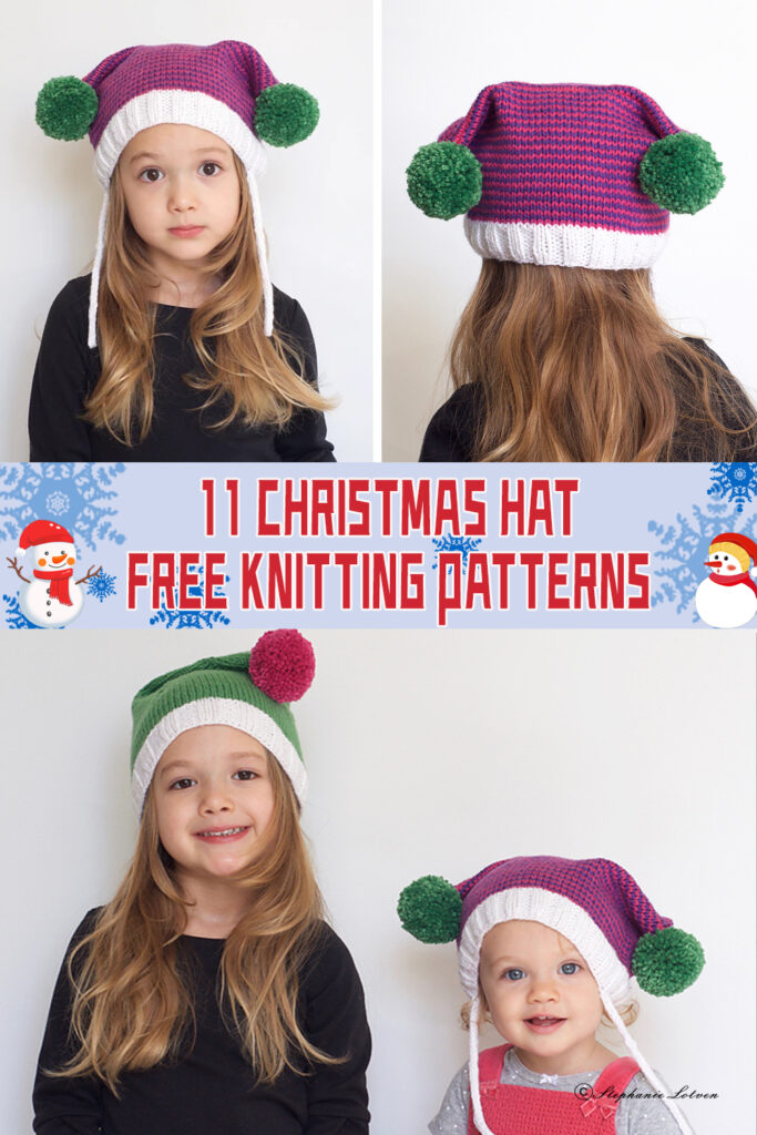 11 Christmas Hat Knitting Patterns - FREE