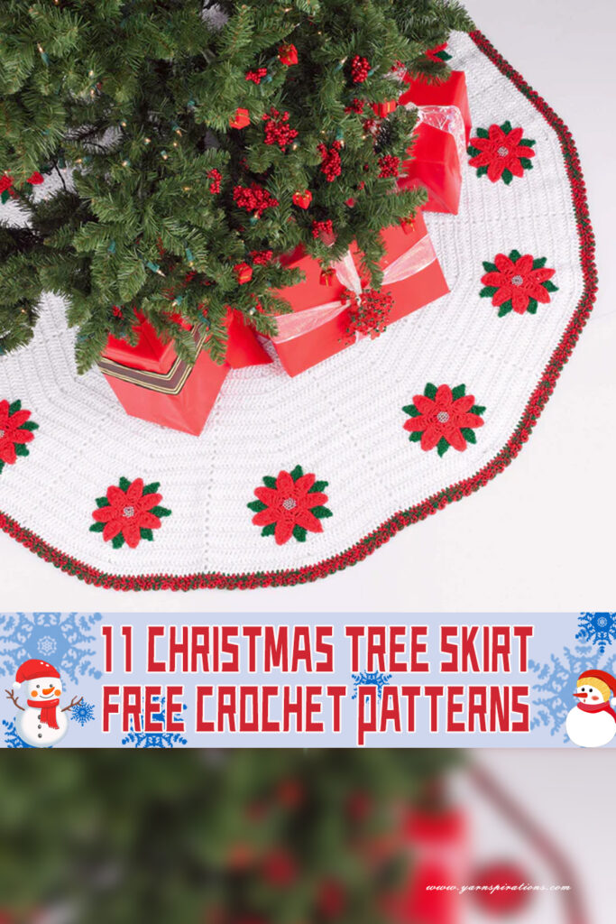 11 Christmas Tree Skirt Crochet Patterns - FREE