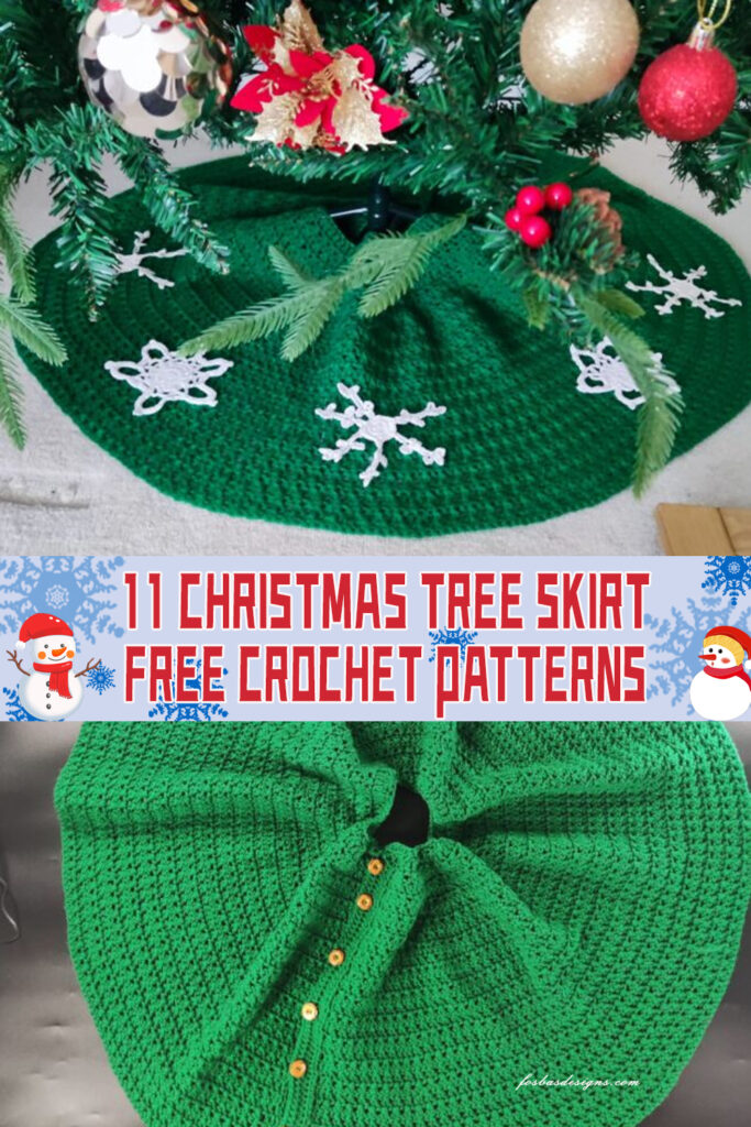 11 Christmas Tree Skirt Crochet Patterns - FREE
