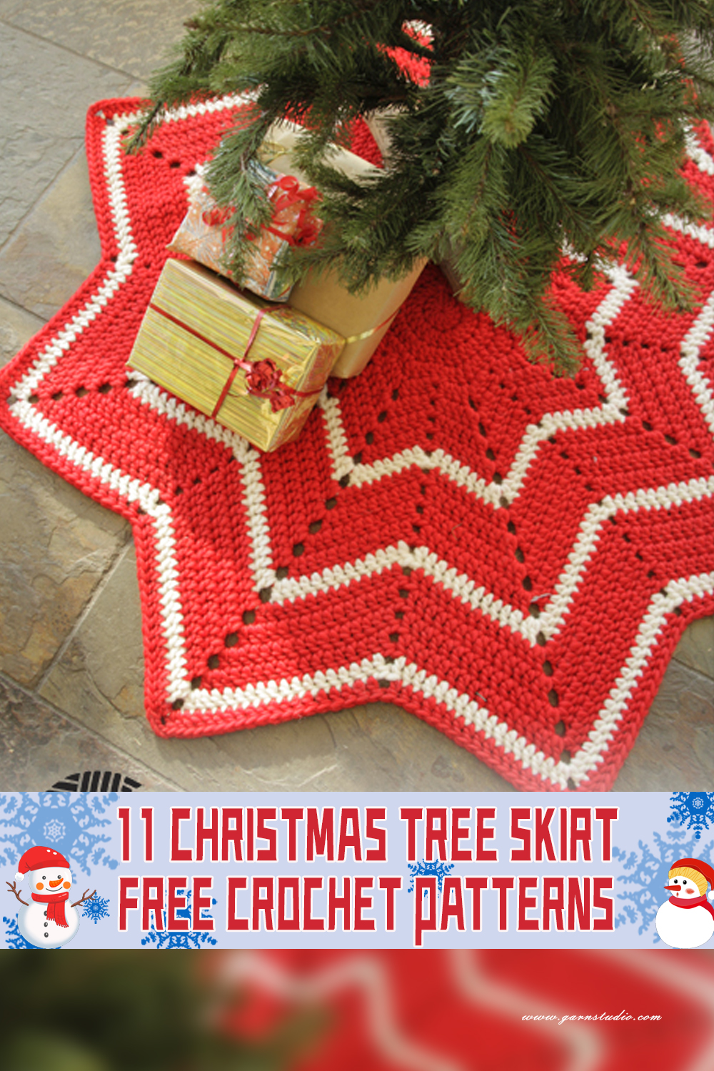 11 Christmas Tree Skirt Crochet Patterns FREE