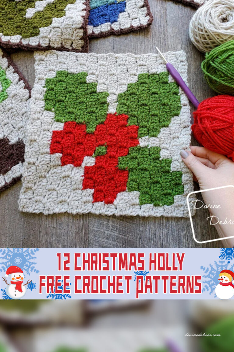 12 Christmas Holly Crochet Patterns - FREE - iGOODideas.com