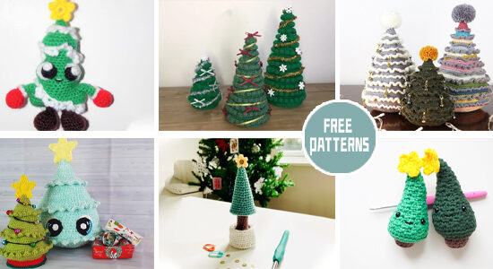 12 Christmas Tree Crochet Patterns - FREE