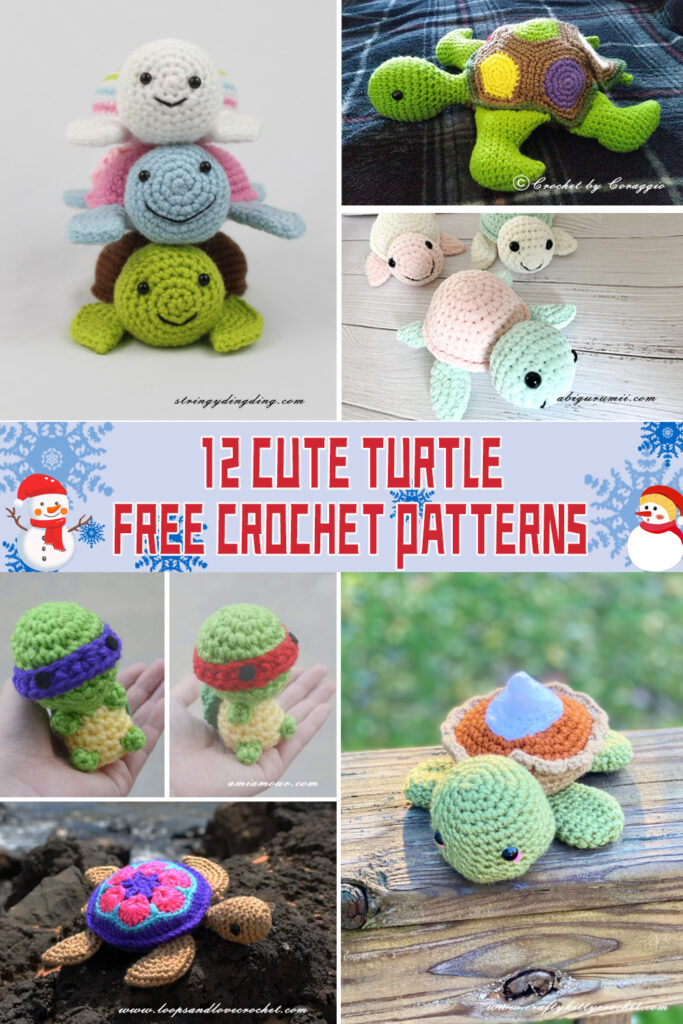 12 Cute Turtle Crochet Patterns -  FREE