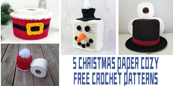 5 Christmas Paper Cozy Crochet Patterns - FREE
