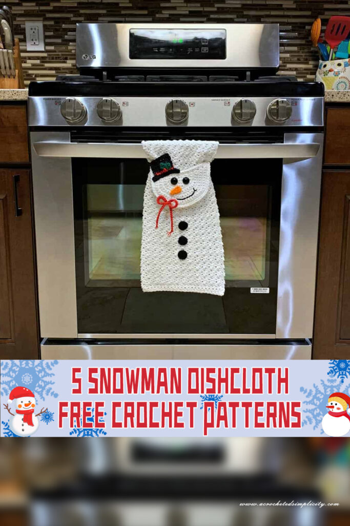 5 Snowman Dishcloth Crochet Patterns-  FREE