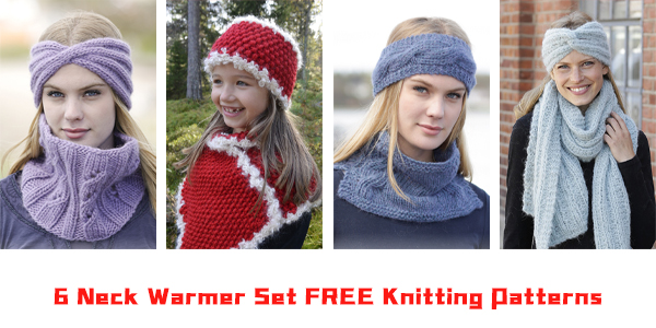 6 Neck Warmer Set Knitting Patterns - FREE