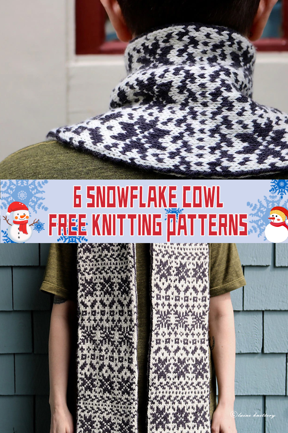 6 Snowflake Cowl Knitting Patterns FREE