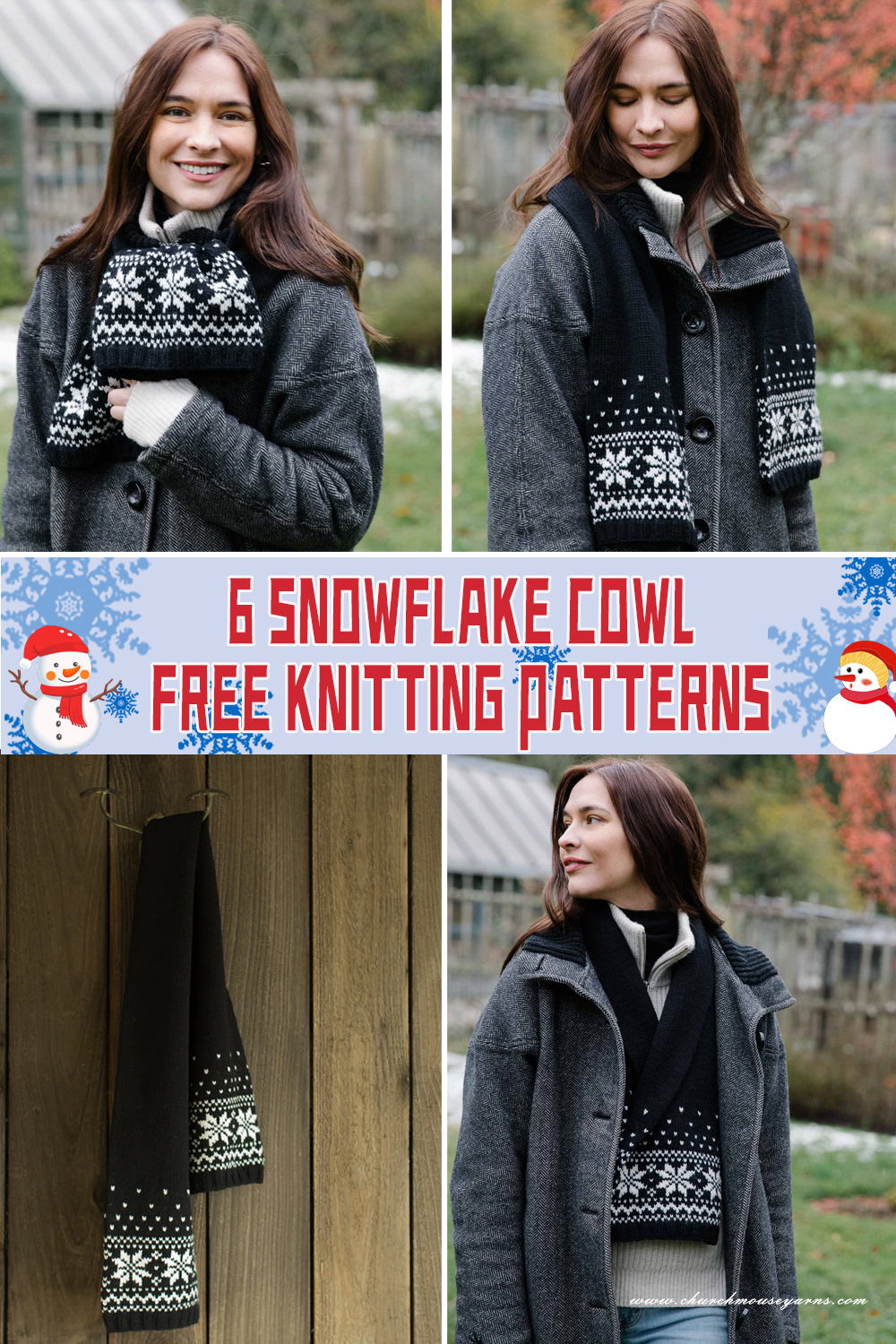 6 Snowflake Cowl Knitting Patterns FREE