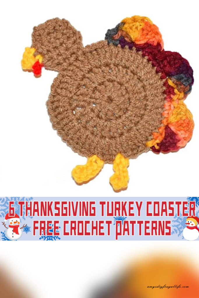 6 Thanksgiving Turkey Coaster Crochet Patterns - FREE 