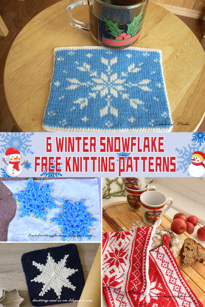 6 Winter Snowflake Knitting Patterns - FREE