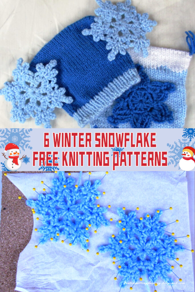 6 Winter Snowflake Knitting Patterns - FREE