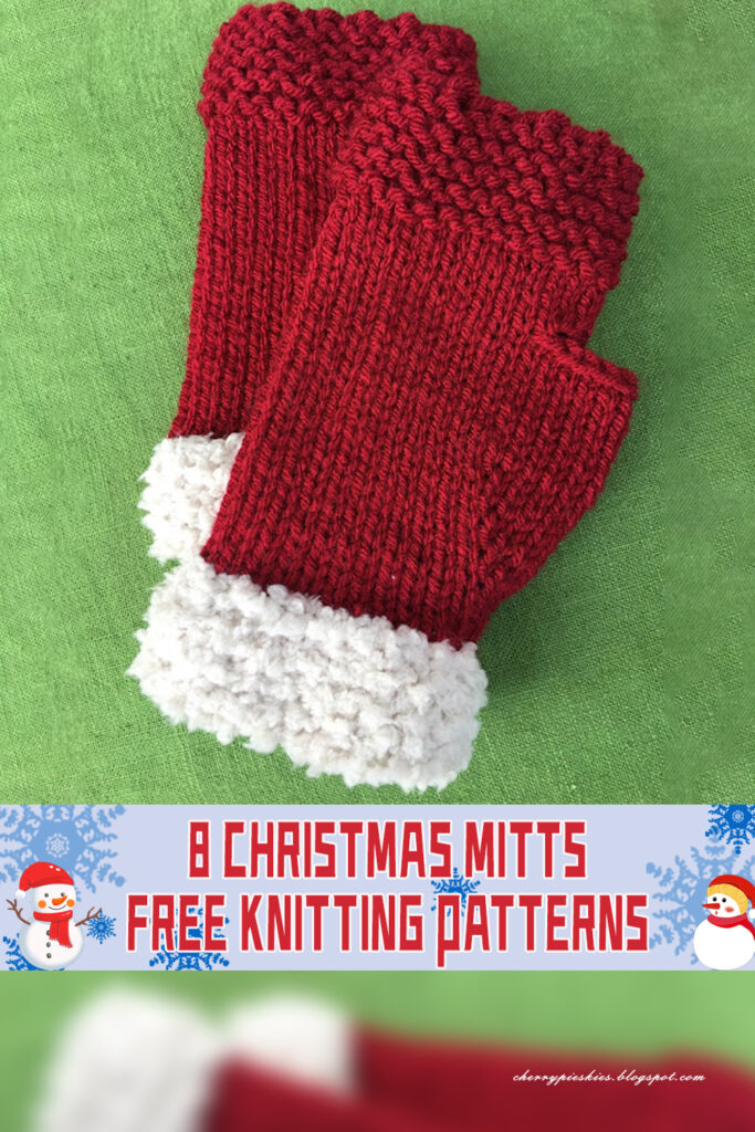8 Christmas Mitts Knitting Patterns -  FREE
