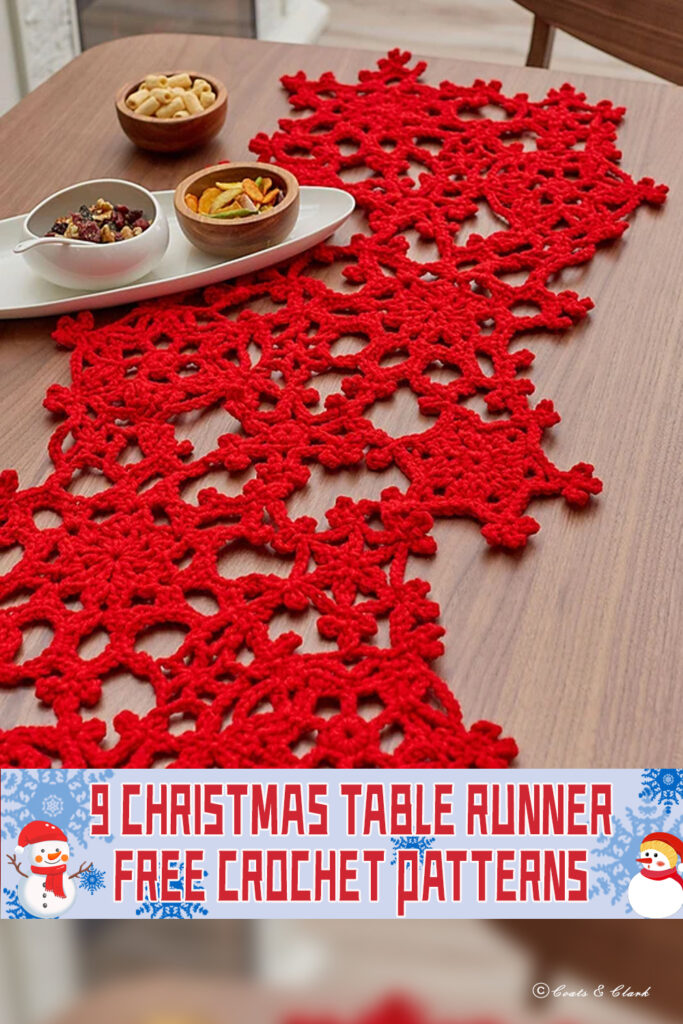 9 Christmas Table Runner Crochet Patterns - FREE