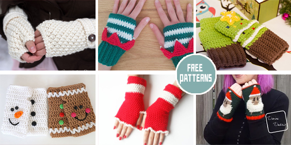 11 Christmas Glove Crochet Patterns - FREE