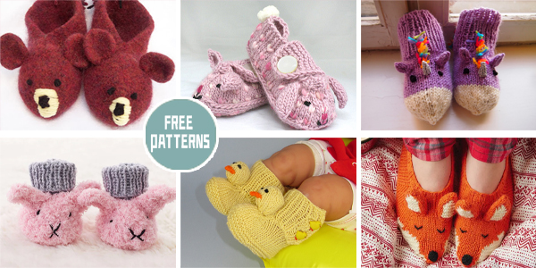 12 Animal Slipper Knitting Patterns – FREE